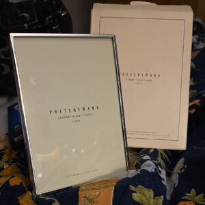 Silverplated Pottery Barn Mint Condition  Sleek Slender Classic Frame BOXED